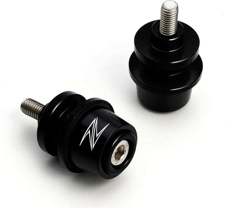 MOWOK Motorcycle M8 Swing Arm Spools Sliders, CNC Swing Arm Stand Screw, Swingarm Stand Paddock Compatible for Kawasaki Z900 Z650 Z400 Z500 Z800 Z1000 Z1000SX Z1000R ZX-6R ZX-10R Z 500 900 (Black) - Image 5